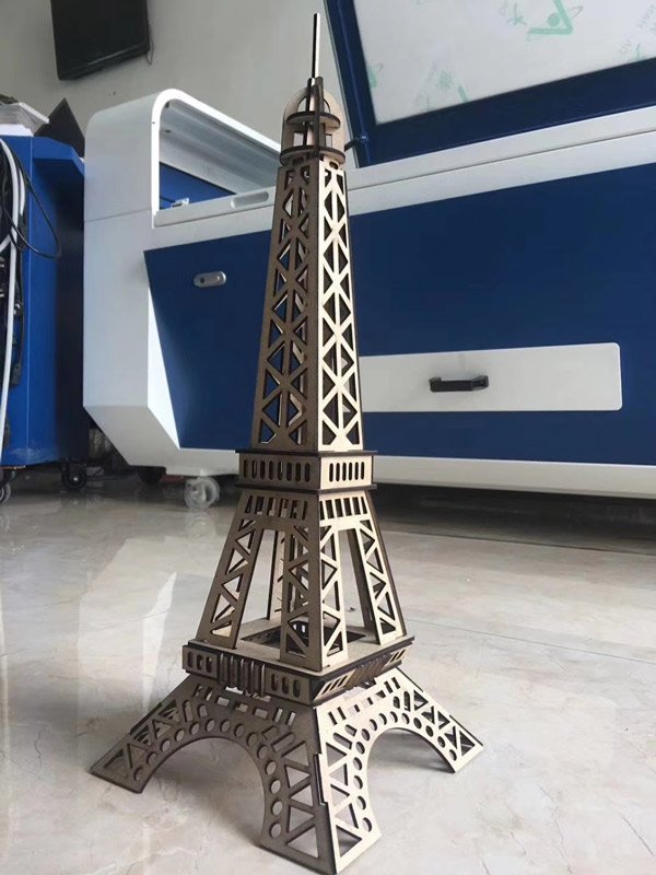 CO2 laser cutting Eiffel tower sample